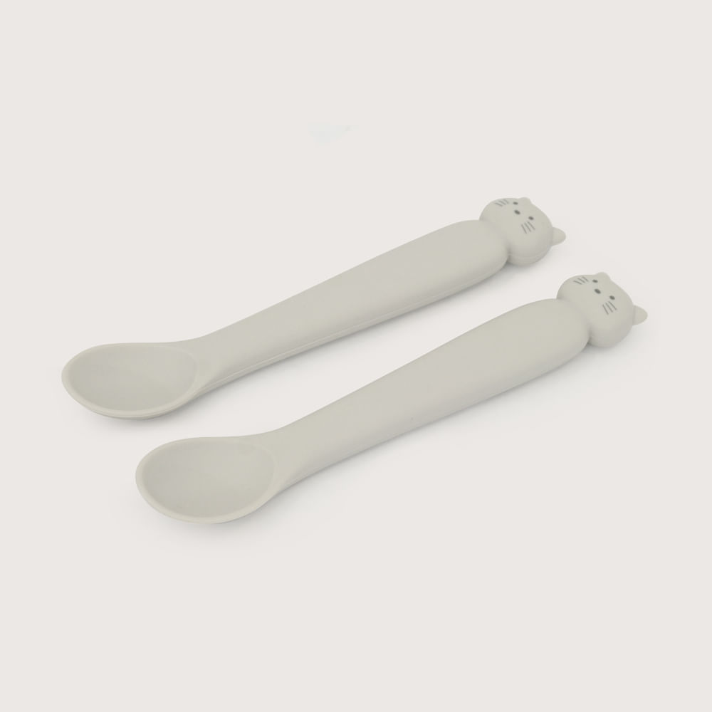 Set  2 cucharas gato gris