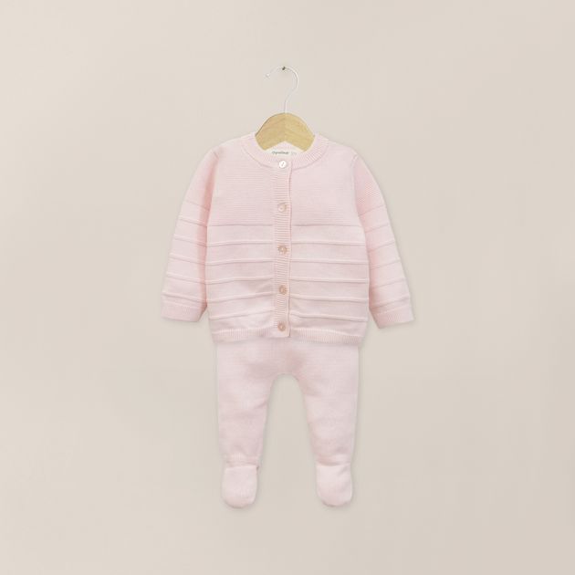 Conjunto Tejido Bebe Niña Rosado