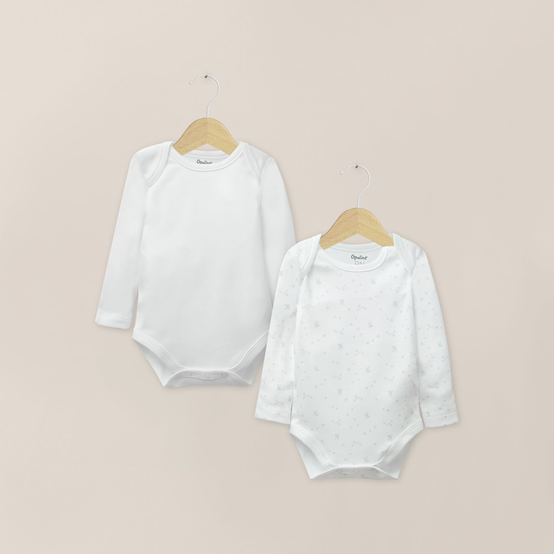 Pack 2 Bodys Algodón Beige Bebé Unisex